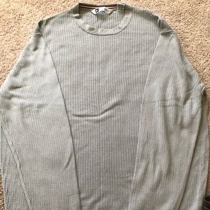 Bachrach ribbed long-sleeve gray top